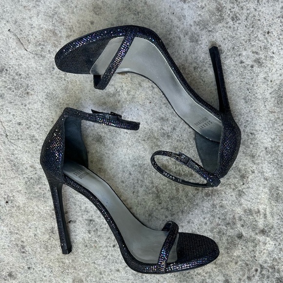 Stuart Weitzman Nudistong Glitter Heel, size 7.5 - Picture 5 of 15